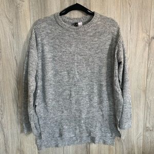 H&M Divided Grey Sweater with Slits Along the Side